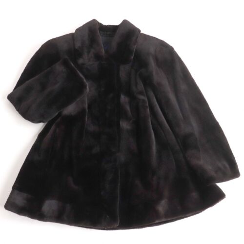 SAGA MINK ROYAL Shared Mink Fur Coat Size F Dark Brown From Japan - Picture 1 of 24
