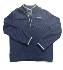 Vineyard Vines Shep Shirt Girls Size XL 16 Sweater Pullover Blue Solid Quilted