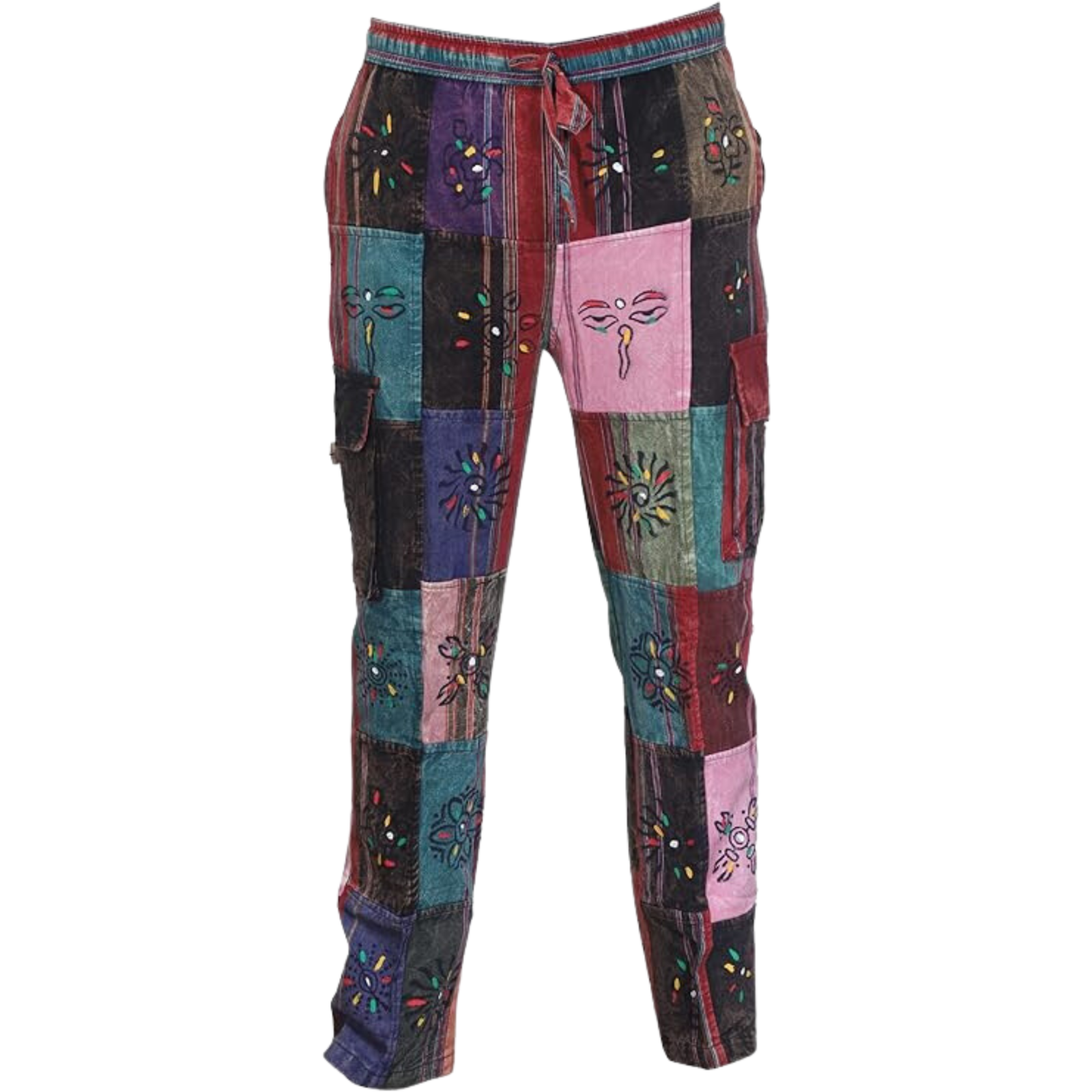 Pantaloni Larghi Comodi Pantaloni Yoga Patchwork Hippie In Cotone 100 Taglie S 5xl Vita Elastica N 1044720 - Foto 6