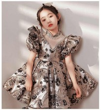 Retro Pleated Short Gown Dress Flower Girl Party Queen Princess Prom Fashion