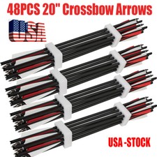48 PACK Archery 20" Carbon Crossbow Arrows Crossbow Bolts 4" Vane OD 8.8 Hunting