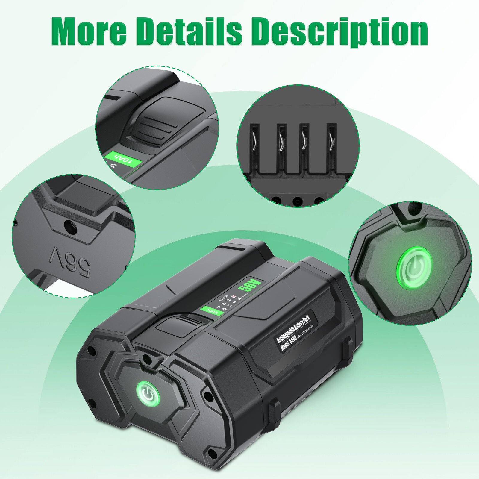 56V For EGO Power+ 56V Lithium-ion Battery BA5600T BA2800T BA2240