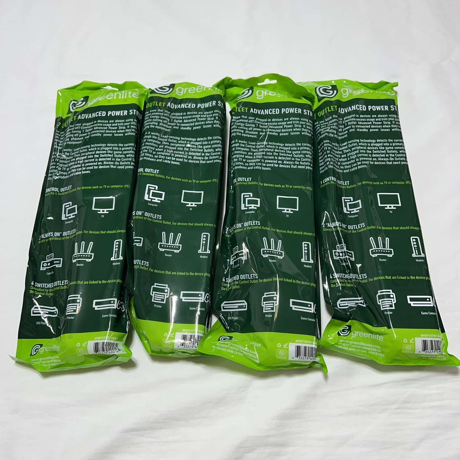 Greenlite Tier 1 Advanced Power Strip 7 Outlets Current Sensing Power