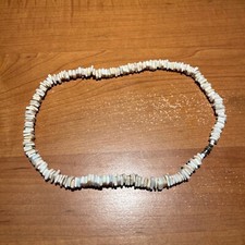 Vintage Puka Shell Choker Necklace Surfer Beach 16.5  Barrel Clasp