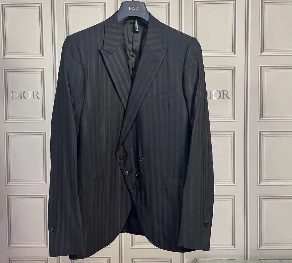 Rare & Great Dior Homme Hedi Slimane SS06 Pinstripe Waxed Wool