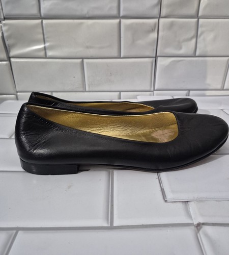 Arellano 13-11-68 Made In Italy Ladies Black Leather Ballet Flat Round Toe... - Picture 3 of 11