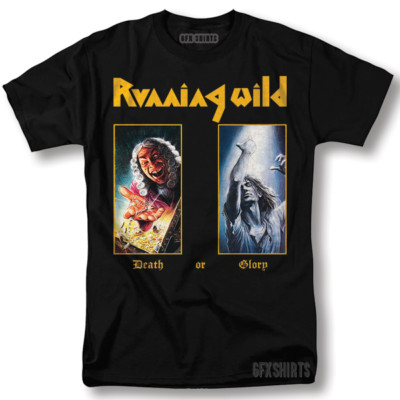 Running Wild Shirt Death or Glory Rock Merch Tour Vntg Graphic Design T-Shirt
