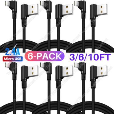 6X Lot Braided Micro USB Fast Charger Data Cable Cord For Samsung Android HTC LG
