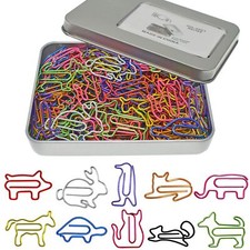 100 Pcs Ainimal Shape Paper Clips Funny Cute Paperclips for Office School