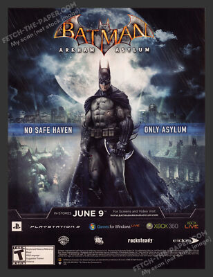 Batman: Arkham Asylum 2000s Video Game Print Advertisement Ad 2009