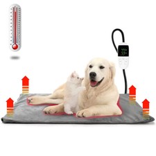 Heated Dog Bed Adjustable Temperature Pet Heating Pad Cats Mat Timer Electric