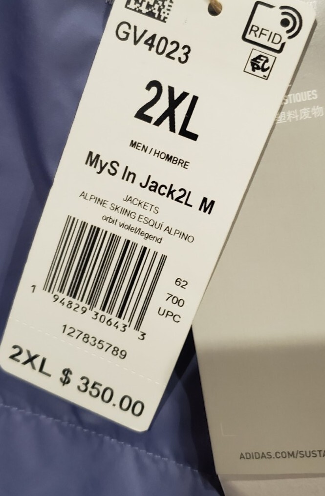 NWT Adidas Terrex MYSHELTER Snow Jacket Violet/Navy Size 2XL. $350. image 5