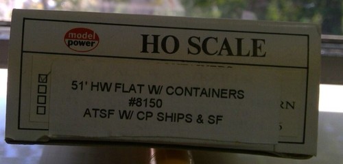 Model Power 51' Flat W/2-20' Containers HO Electric Trains - Picture 2 of 4