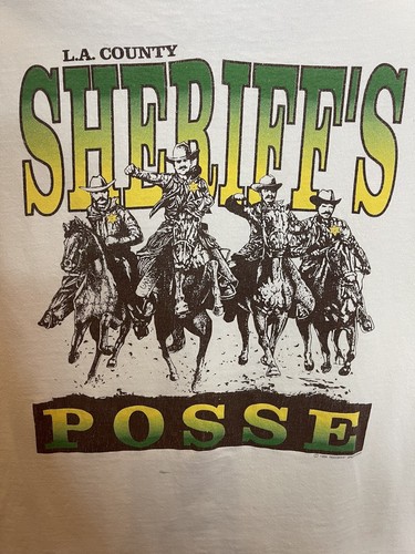Vintage Los Angeles Sheriff's Dept. L.A Posse Shirt Adult Large White - Picture 1 of 7
