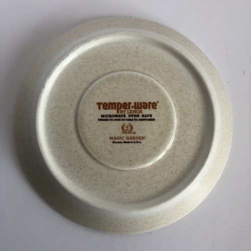 Lenox TemperWare Magic Garden Flat Cups Saucers 8 Oz Round Stoneware USA Set 8 - Picture 5 of 24