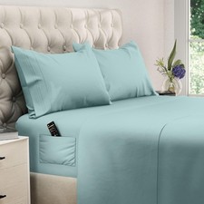 DREAMCARE Queen Sheet Set   4 pcs   Extra Deep, 12 - Spa Blue