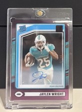 Jaylen Wright 2024 Clearly Donruss Rated Rookie Purple Auto SP /75 Dolphins