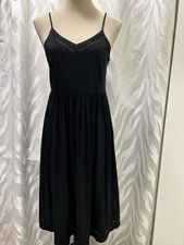 Old Navy Black Fit & Flare Embroidered Trim Side Zip Size SP