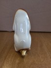 Fine Porcelain Basset Hound Dog White, Brown & Gold Figurine 5" Tall Puppy  — photo 3