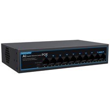 1 PCS 8 Port Gigabit PoE Switch 2 Uplink 1000Mbps 120W VLAN Unmanaged Metal