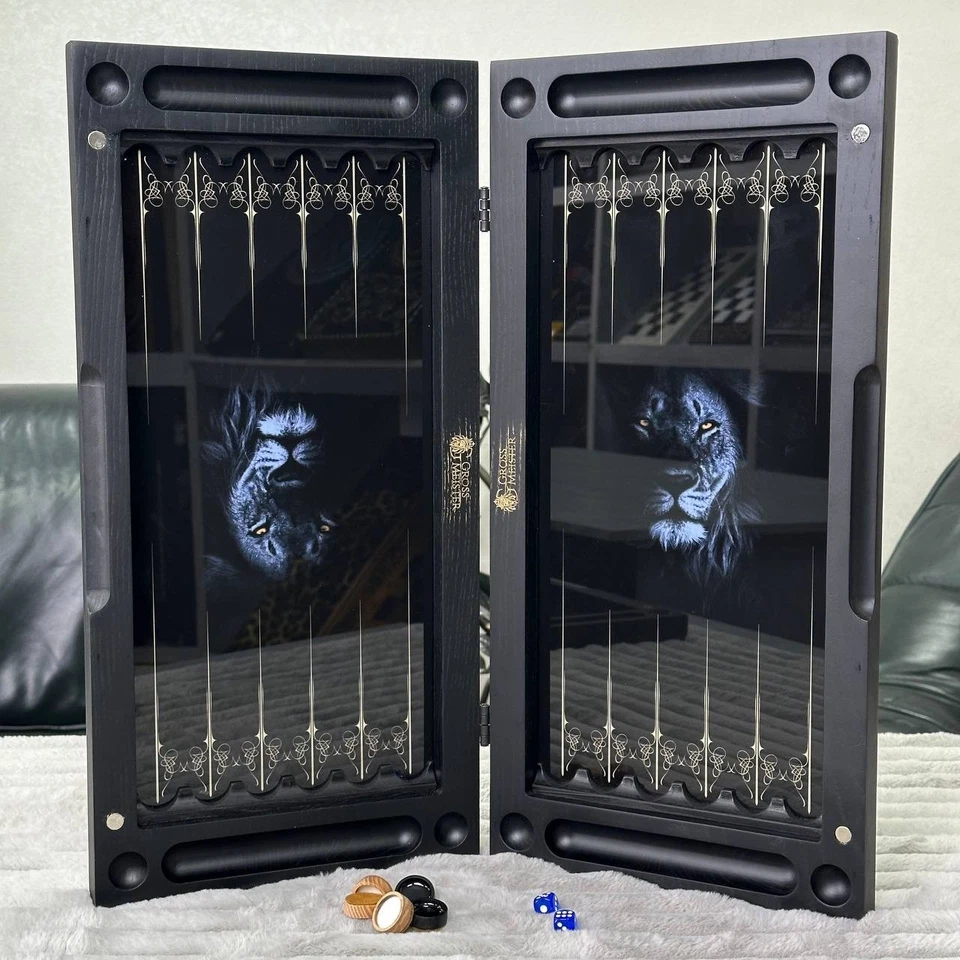 Juego Backgammon Vidrio y Madera - Regalo Premium para Amigo, Juego Familiar Regalo Foto 3 de 4