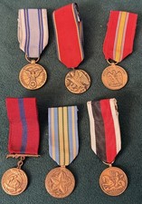 Lot Of 6 Miniature War Dress Medals Obtained At Military Auction
