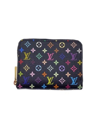 LOUIS VUITTON Zippy Coin Purse Monogram Multicolor Noir PVC Multicolor Women
