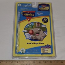 LeapPad Phonics Mole's Huge Nose Long Vowels Lesson 7 book and cartridge SEALED