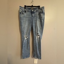 Torrid Light Blue Distressed Boyfriend straight vintage stretch Jeans size 14R
