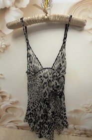 Marvel  by LA PERLA leopard gray  mesh Camisole Lingerie size   It2a us32a eu70a