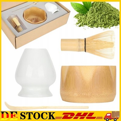 4-Teiliges Matcha Tee Set Matcha Besen Set mit Matcha-Schneebesen Matcha Schale