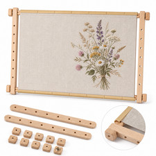 Wood Scroll Frame Embroidery Hoop Tapestry Adjustable Rotate 25x32cm 9.8x12.6in