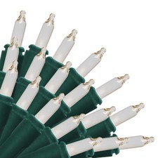 50 Light Clear String Lights Green Wire Indoor Outdoor UL Listed 11.8ft Set