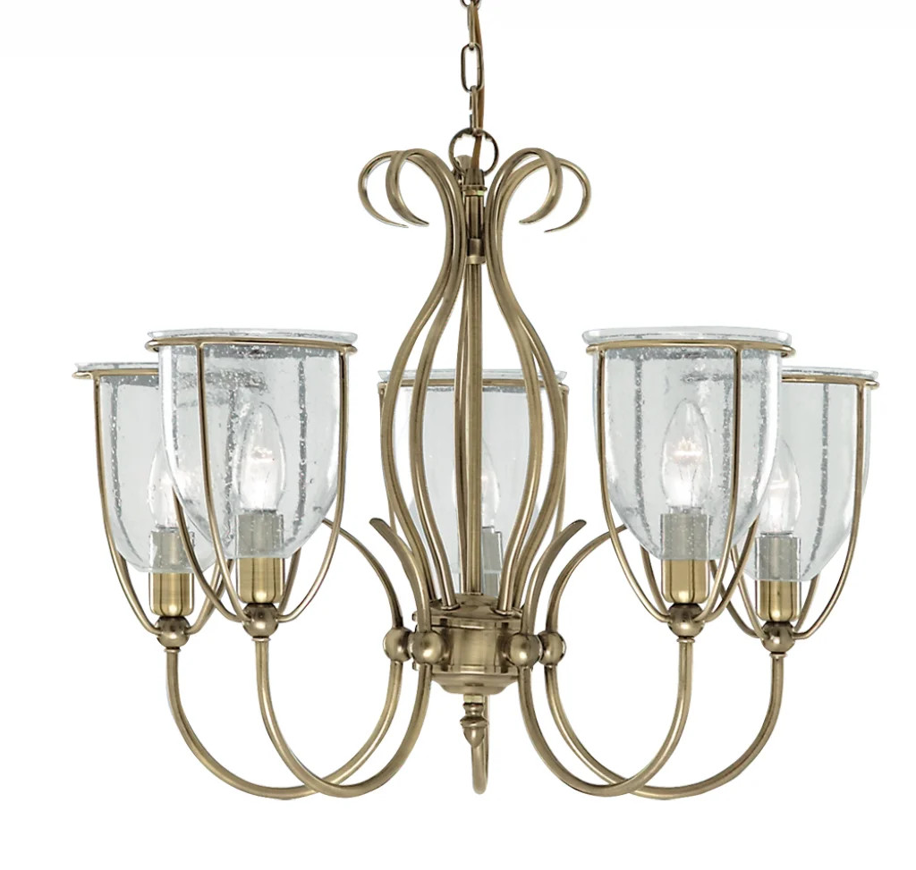 Ceiling Light Brass Silhouette 5 Antique Searchlight 6355-5AB