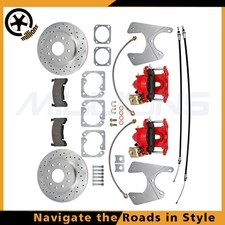 Staggered Rear Disc Brake Kit10 12 Bolt 11 In Drilled Rotor For Gm Fx Body