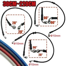 Motorcycle Bike Braided 10mm Brake Clutch Oil Hose Line Pipe Cable 30cm-220cm