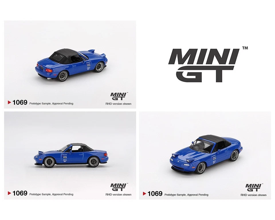 Mini GT Mazda Miata MX-5 (NA) versión afinada azul oscuro #1069 1/64 Foto 2 de 2