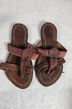 Vintage Leather Hand Made Childrens Sandals Buffalo Indian Jesus Antique