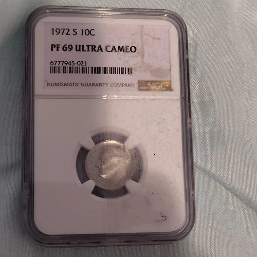 1972 San Francisco Roosevelt Dime Silver Proof PF 69 Ultra Cameo NGC 6777945-021