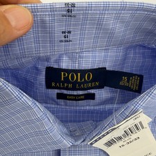 Polo Ralph Lauren NEW Mens Blue Micro-Check Spread Collar Dress Shirt 15 32/33