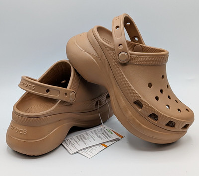 Crocs Classic Bae Platform Clogs Women Size 4 Milk Chocolate Brown Comfort Shoes