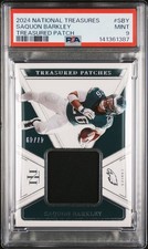 2024 National Treasures Saquon Barkley Treasured Patch #SBY PSA 9 MINT