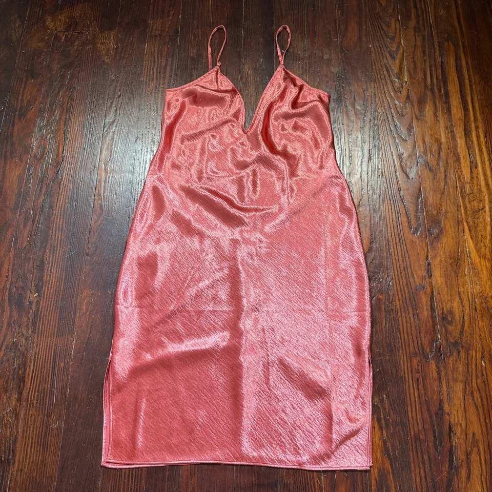 Vestido Express Para Mujer 14 Rosa Sin Mangas Abertura Y2K Hada Playa Noche Profundo V Foto 4 de 4