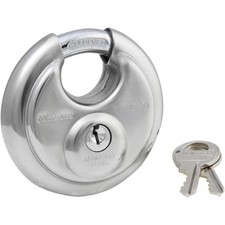 Padlock Stainless Steel Discus Lock 2-3/4 in. Wide 40DPF Silver