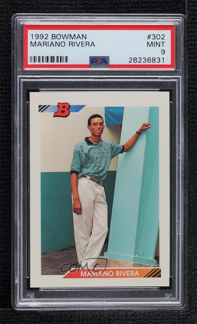 1992 Bowman Mariano Rivera (E on Back) #302 PSA 9 MINT Rookie RC HOF