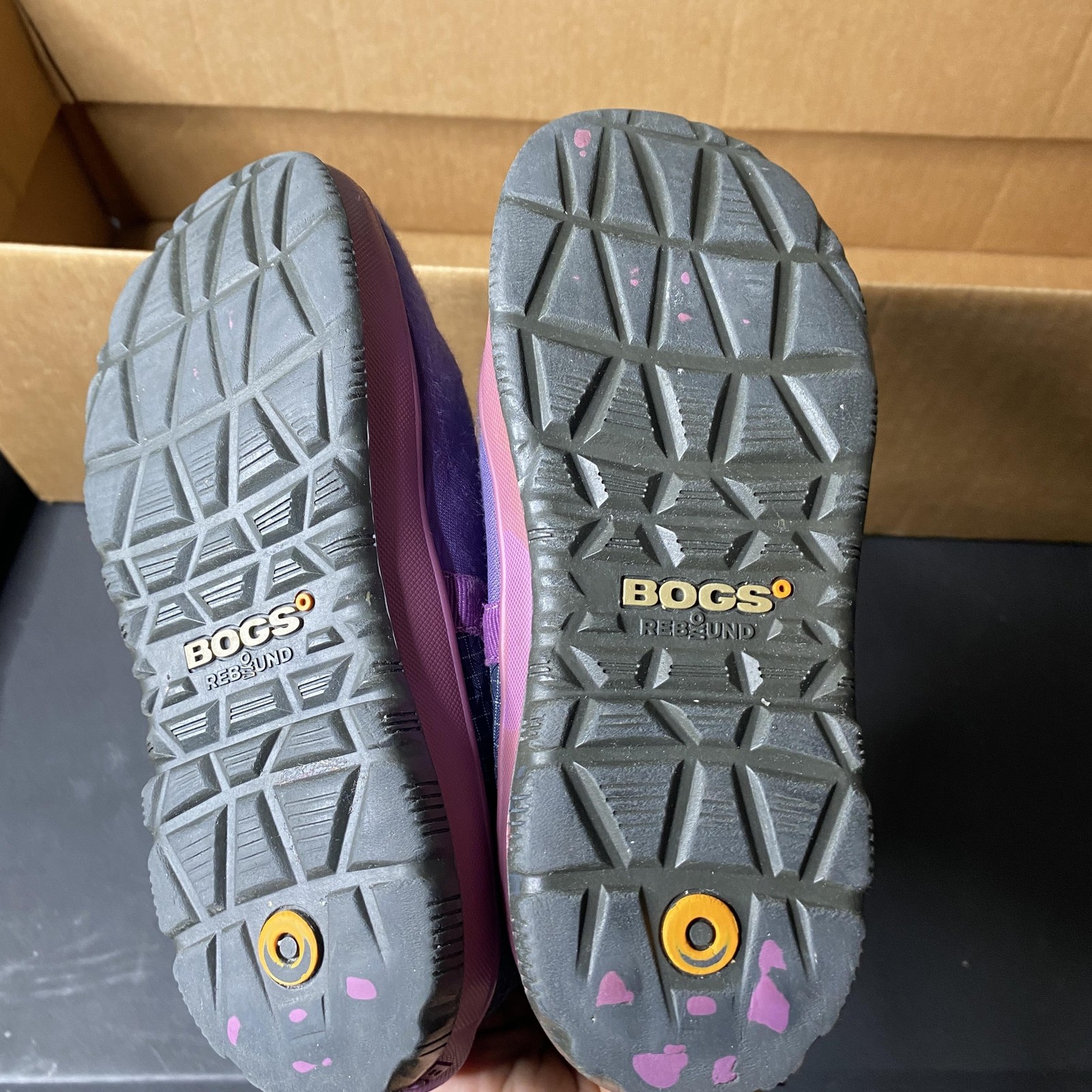 Bogs SnowNights Boots Kids Size 3 Purple Insulated Winter Snow Faux Fur Lined