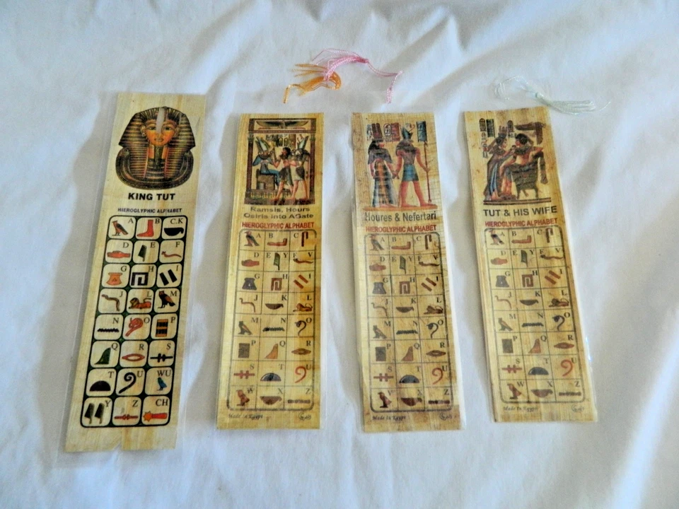 5 Egyptian Papyrus Paper Bookmark Pharaoh Nefertiti Tut Cleopatra Isis 7" - Image 2 of 3