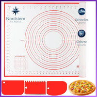 Backmatte Silikon 60X40 Cm Rutschfest Antihafte Mit Messung Teigschneider Rot