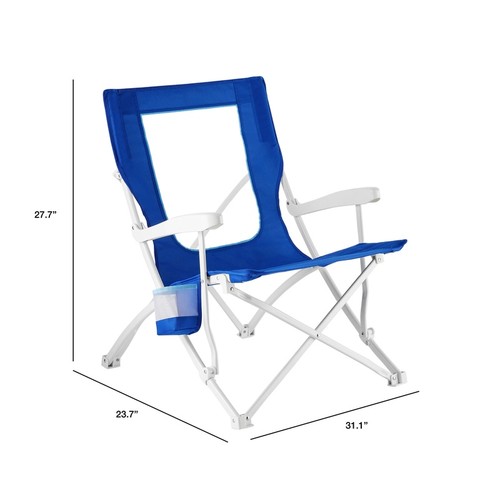 Folding Beach Bag Chair 2-Pack Portable Rust Resistant Outdoor W/ Cup Holder New - Picture 14 of 24