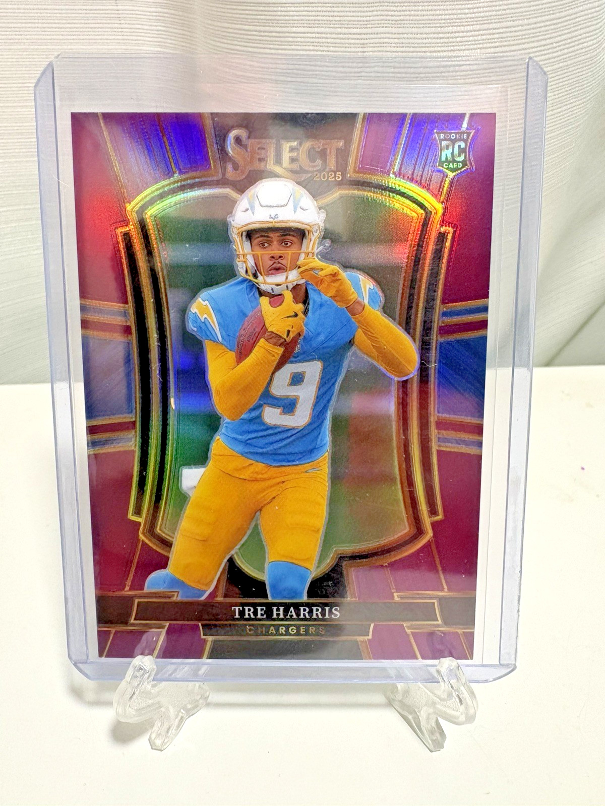 2025 Panini Select - Tre Harris #101 Purple Premier Level 6/75 (RC) - Chargers